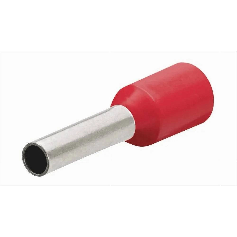 Trade Shop - Confezione 100 Pz Tubetto Capicorda Isolato Per Cavi 6 Mm² Terminale 12 Mm E6012 -