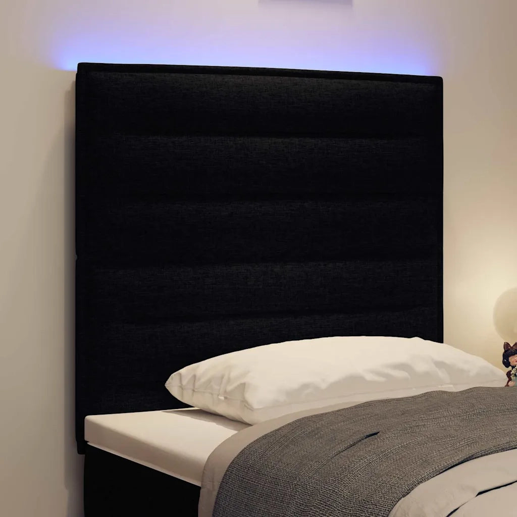 Testiera LED con strisce LED con testiera Nero 80 cm Tessuto 3338267