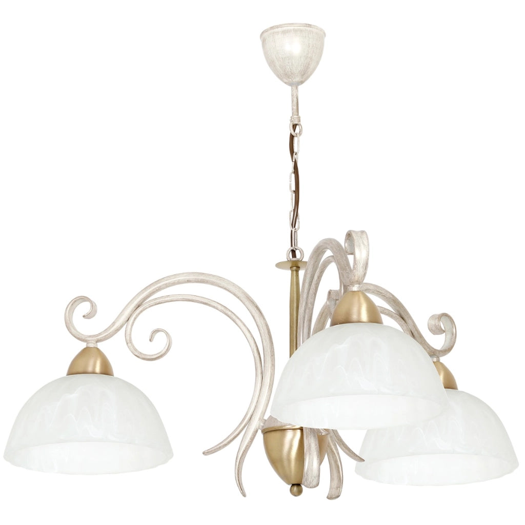 Lampada a sospensione Aurora crema 3 luci E27 Luminex