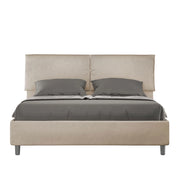 BS COM Letto matrimoniale contenitore imbottito 160x210 microfibra sabbia