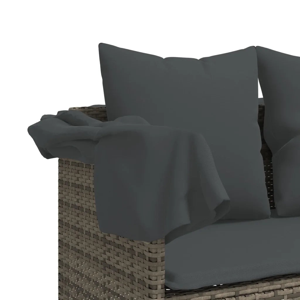 Set Divano da Giardino 5 pz con Cuscini Grigio in Polyrattan 3261553