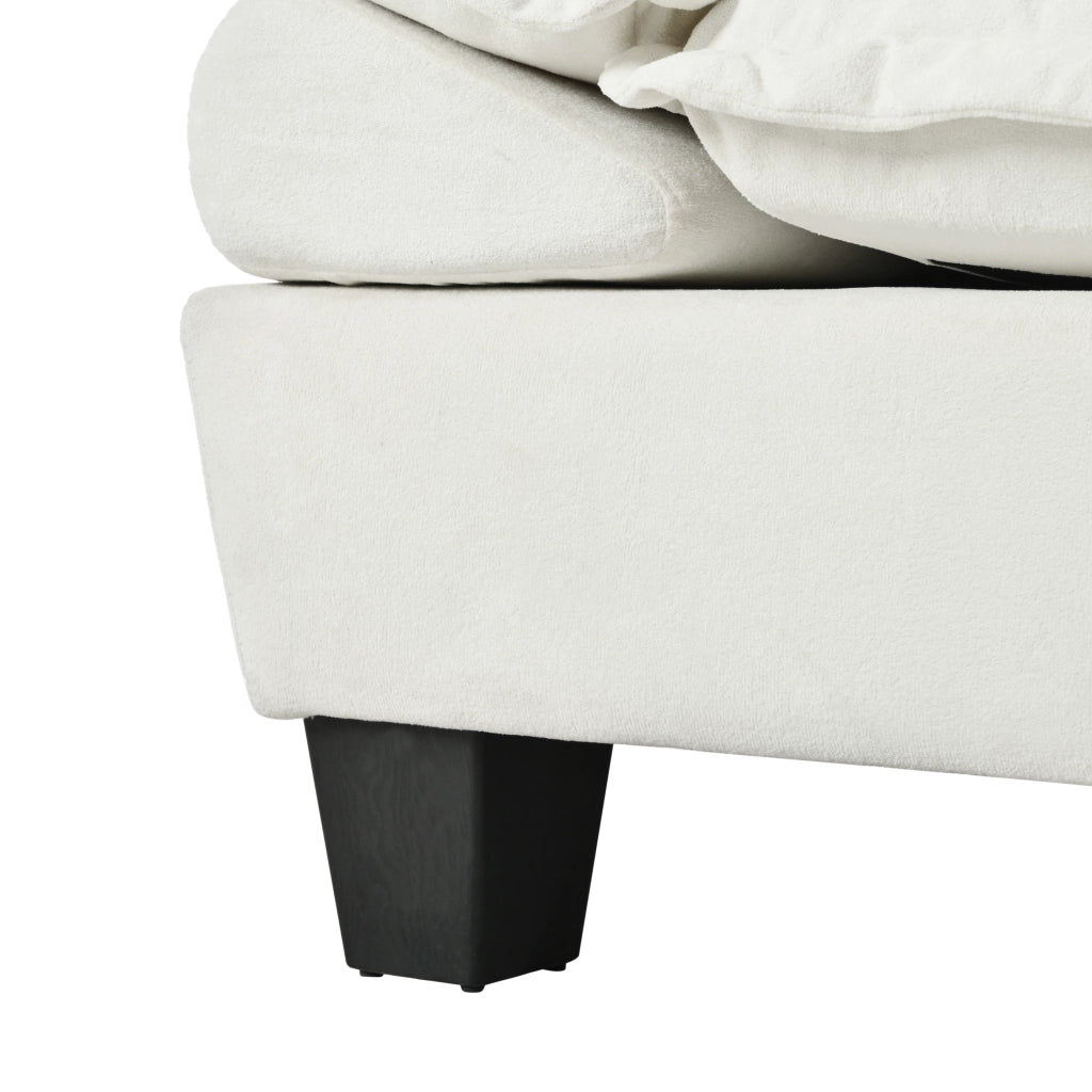 Divano Modulare U-Form con Ottomane e Contenitore ¨C MINIMAL ¨C Chenille, Beige