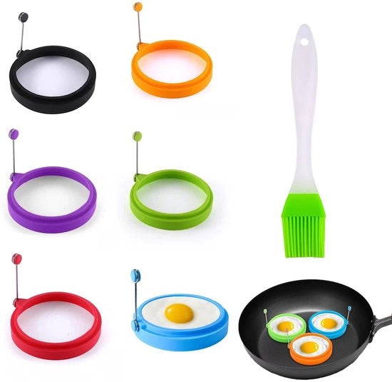 Anello per Uovo in Silicone - Muffin per Frittata - Resistente al Calore - Nero