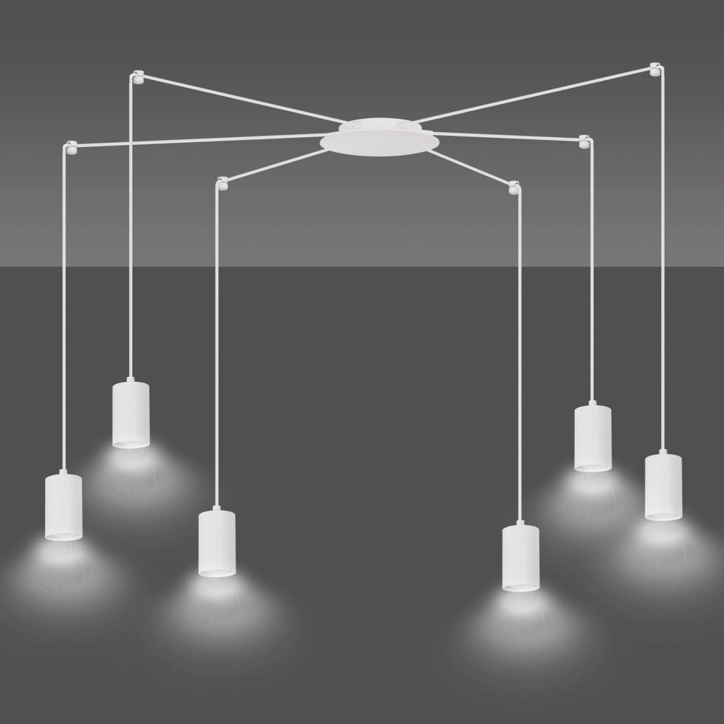 Emibig Traker lampadario bianco 6xGU10 LED regolabile