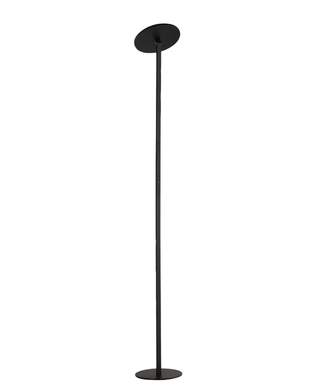 Regina - Piantana a Led rotonda Nera orientabile in metallo H.180 cm Fabas Luce - Luce a led 35W integrata CCT (3000K-6000K)