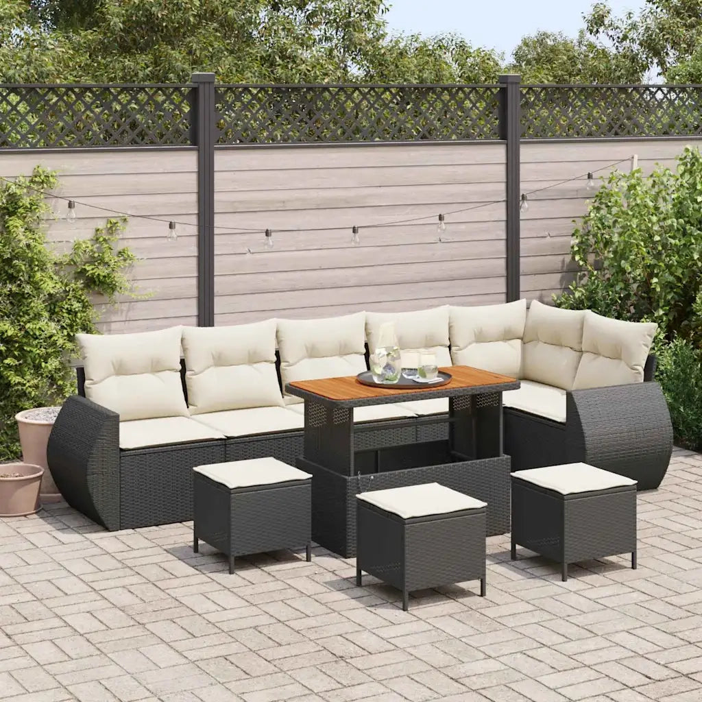 Set Divano da Giardino 10 pcs Nero polyrattan 3361900