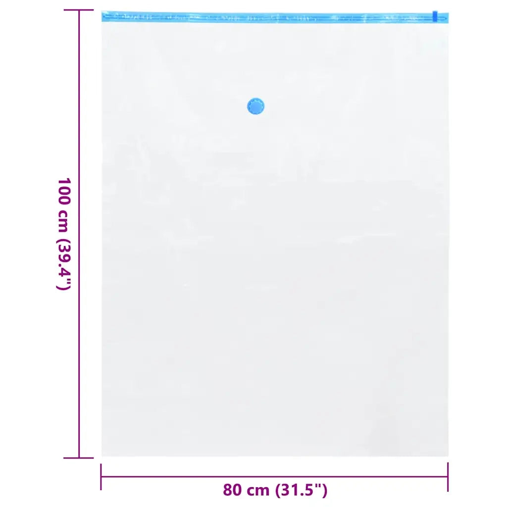 Sacchetti per Stoccaggio 10 pcs Trasparente e Blu 100 x 80 cm 42001445