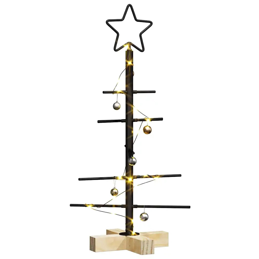 Albero di Natale in metallo con supporto Nero 59,5 cm 42019175