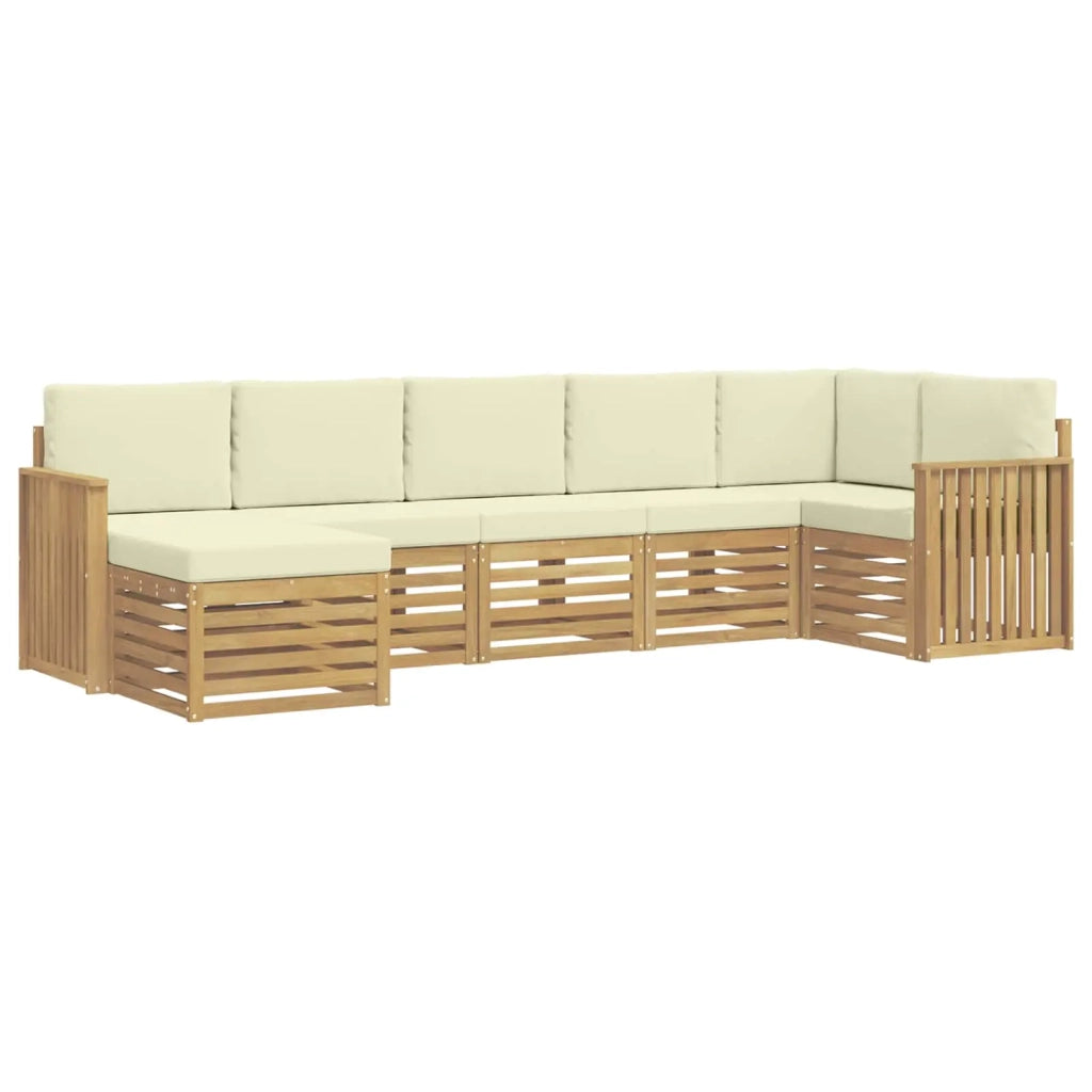 Set di divani da esterno 7 pcs Bianco e Crema 3392190