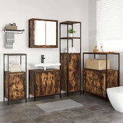 Set di mobili per il bagno 5 pcs Rovere Affumicato e Nero 3328386