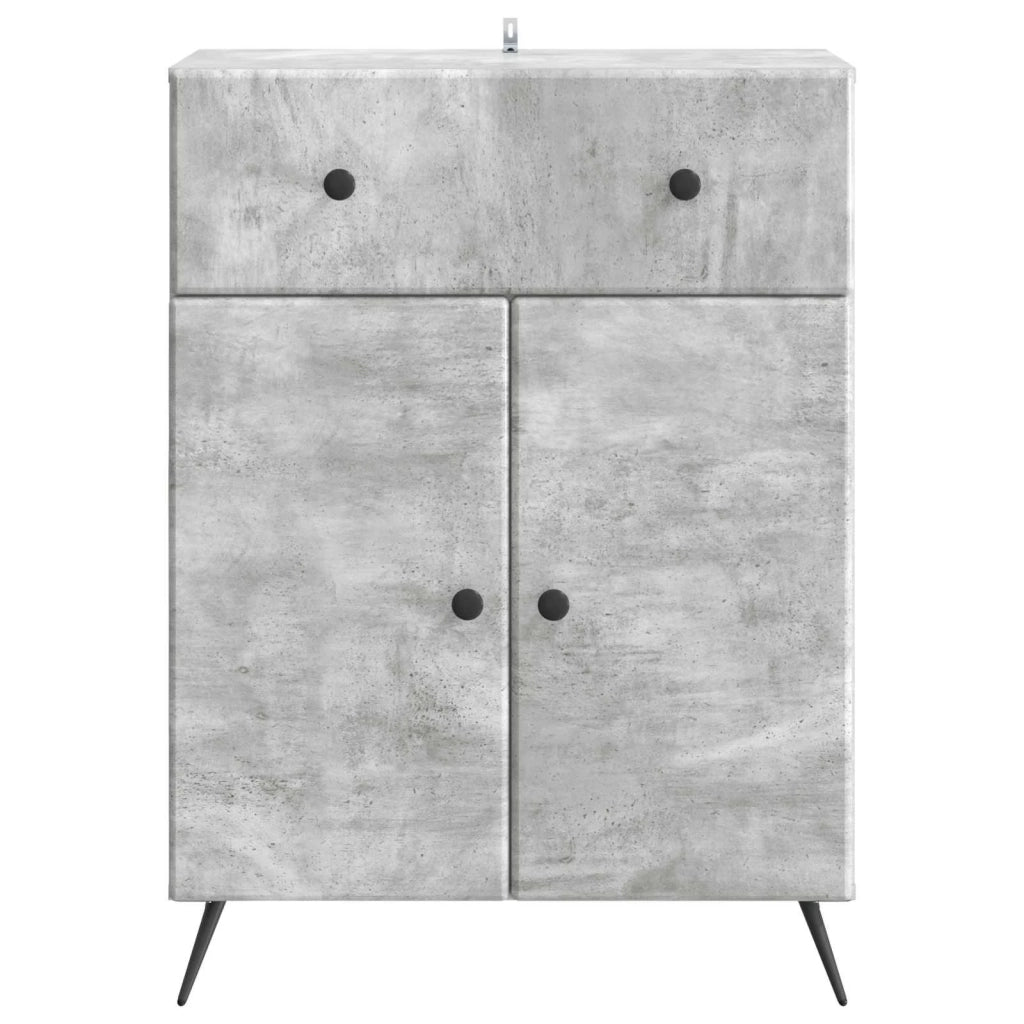 Credenza | Madia | Buffet da pranzo | Armadio da pranzo Grigio Cemento 66 x 34,5 x 90 cm Legno ingegnerizzato