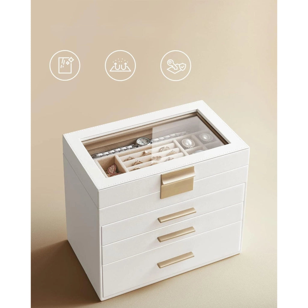 Portagioie Elegance a 4 Livelli Bianco e Oro