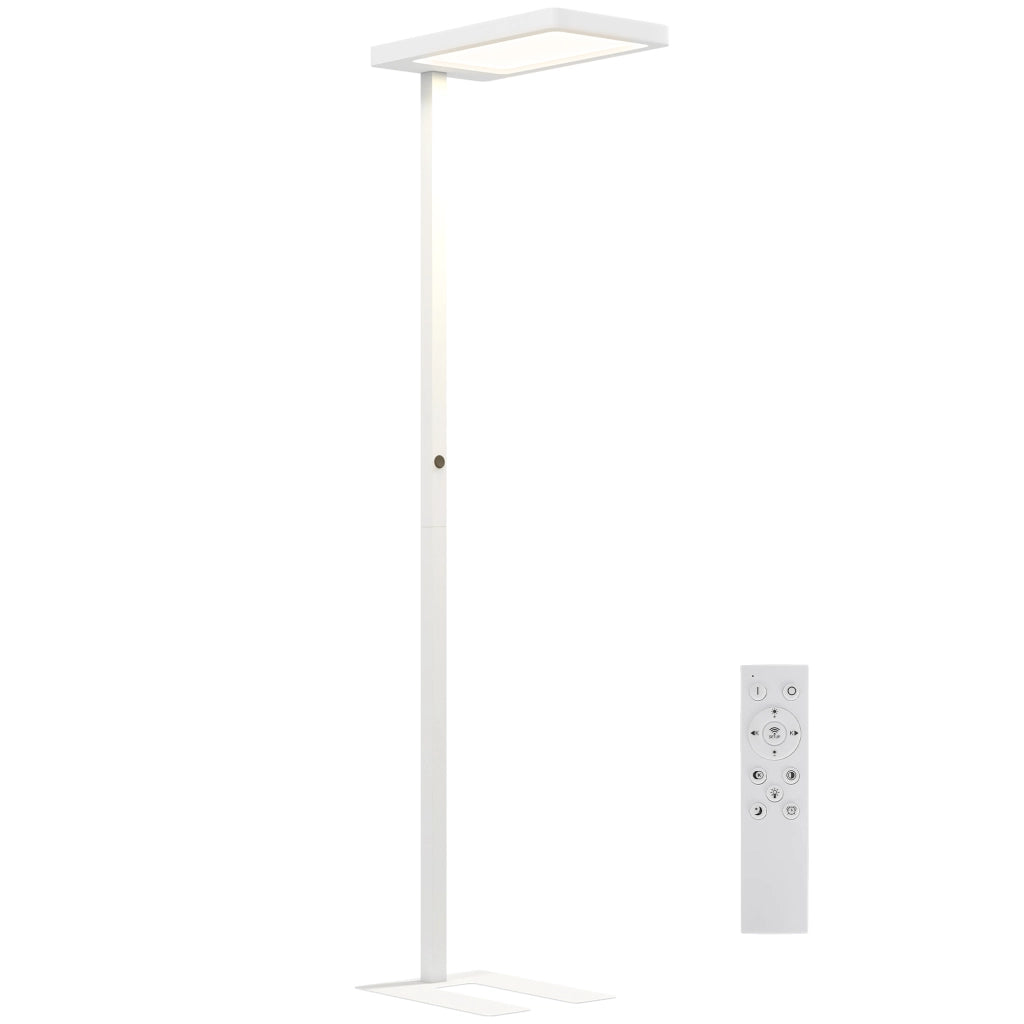 Lampada da terra LED ¨C Minimal ¨C bianco, metallo e plastica, telecomando