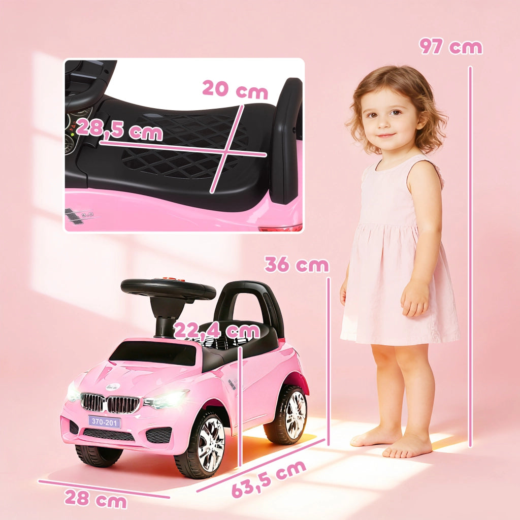 Coche Correpasillos Bambini con Musica e Luci Rosa ¨C Minimal