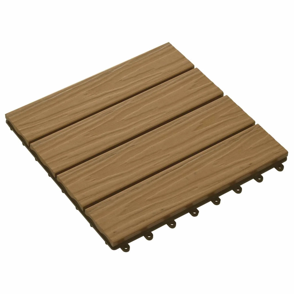 Piastrella per Decking 11 pcs Teak riciclato 30 x 30 cm WPC 42046682