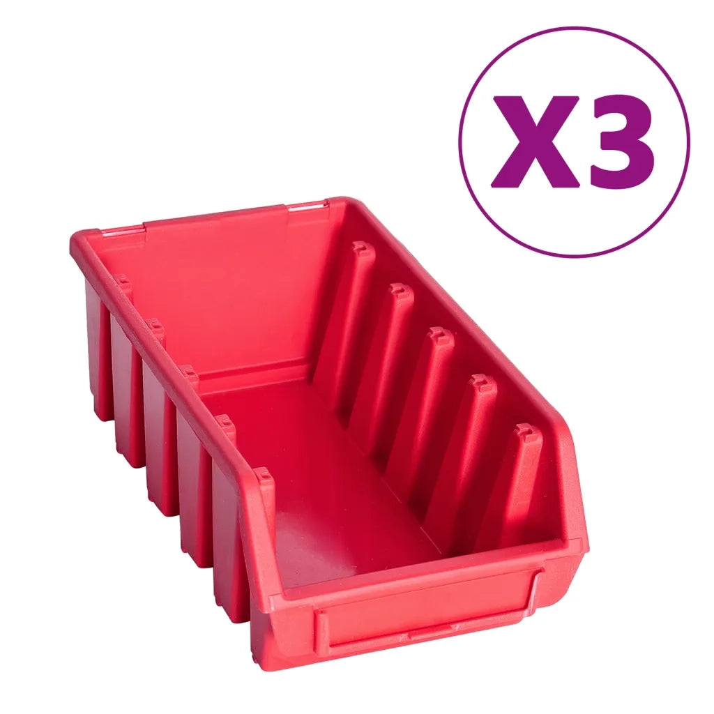 Kit Contenitori 34 pz con Pannelli a Parete Rosso e Nero 150811