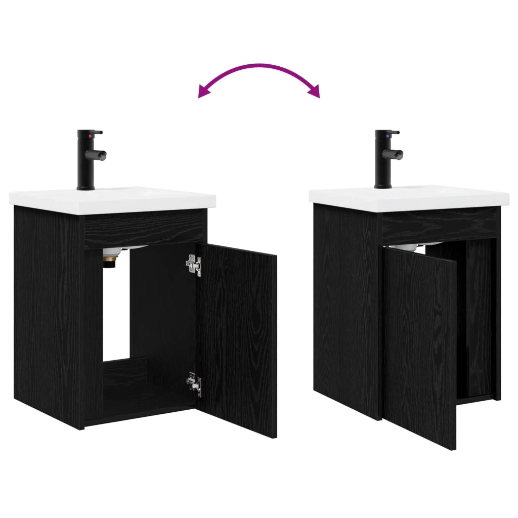 Mobile bagno con rubinetto Rovere Nero 42 x 40 x 74,5 cm 889530