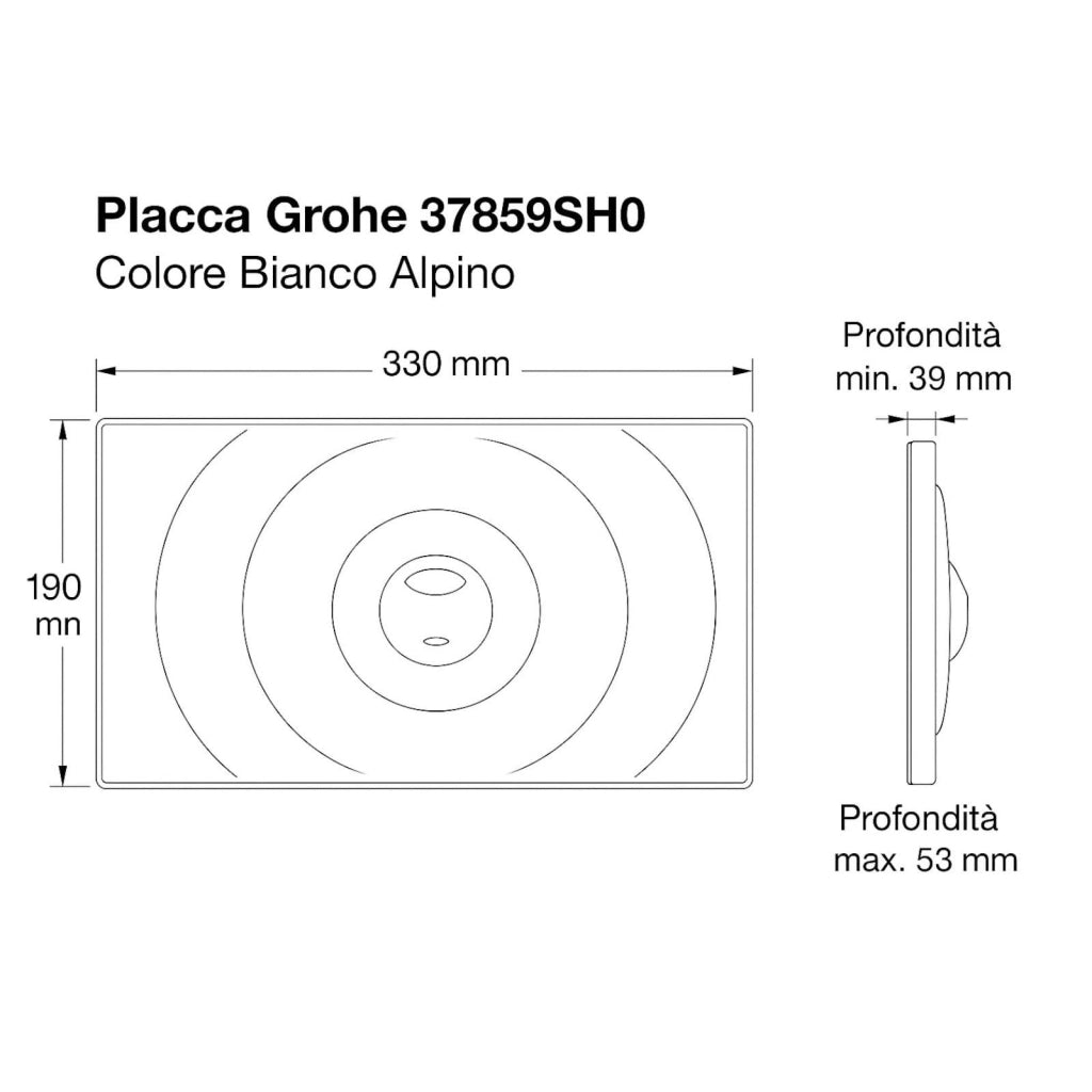 Placca di Ricambio Doppio Scarico Cromata Grohe