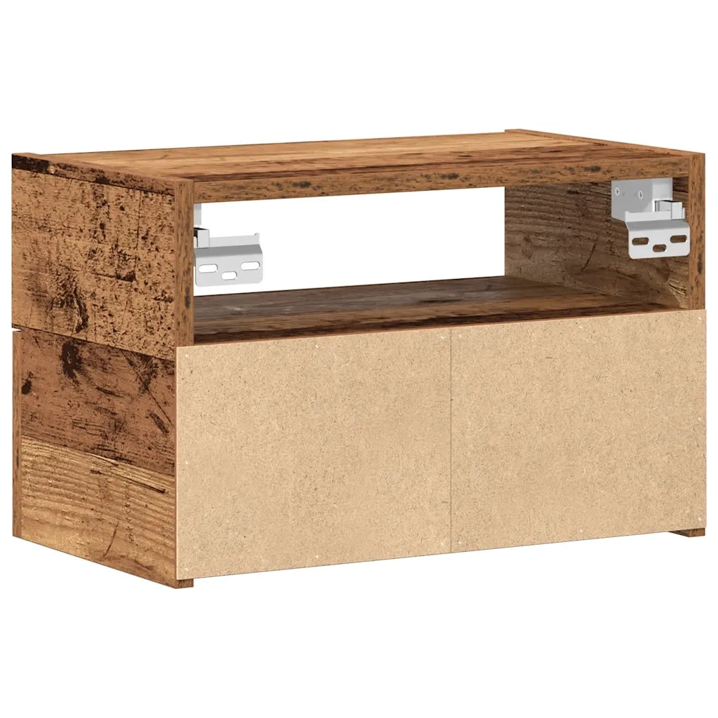Comodini a Muro 2 pz Legno Antico 45x26x28,5 cm 858611