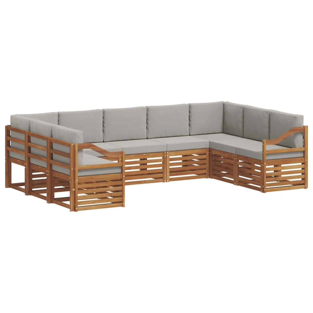 Set divano sezionale con cuscino 9 pcs Grigio Naturale e Chiaro 3375496