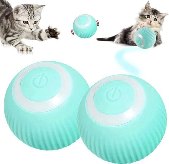 Due giocattoli interattivi per gatti, palline intelligenti, giocattoli automatici rotanti, ricaricabili via USB - Verde
