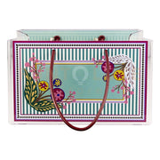 SHOPPER GRANDE CHARLOTTE IN CRISTALLO ACRILICO TRASPARENTE E CON DECORO DANUBIO