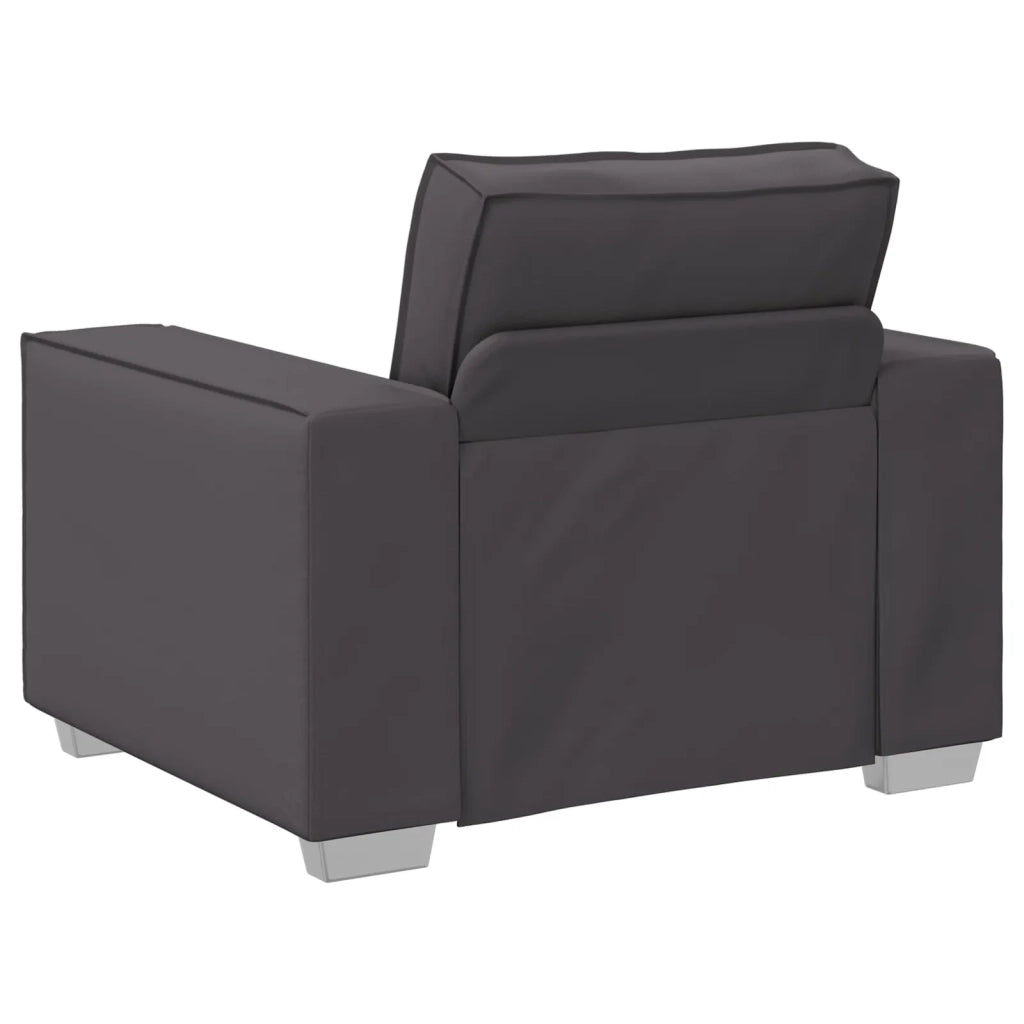 Poltrona Sofa Grigio 100 cm Pelle Sintetica 4105041