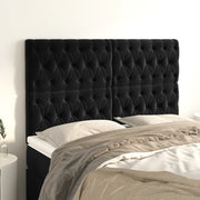 Testiera Nera 160x7x118/128 cm Velluto