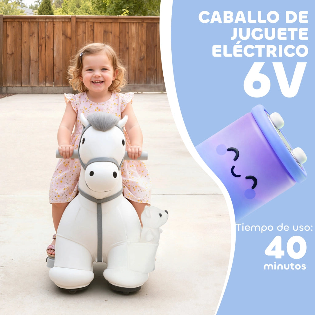 Cavallo a Dondolo Elettrico ¨C Minimal ¨C Bianco