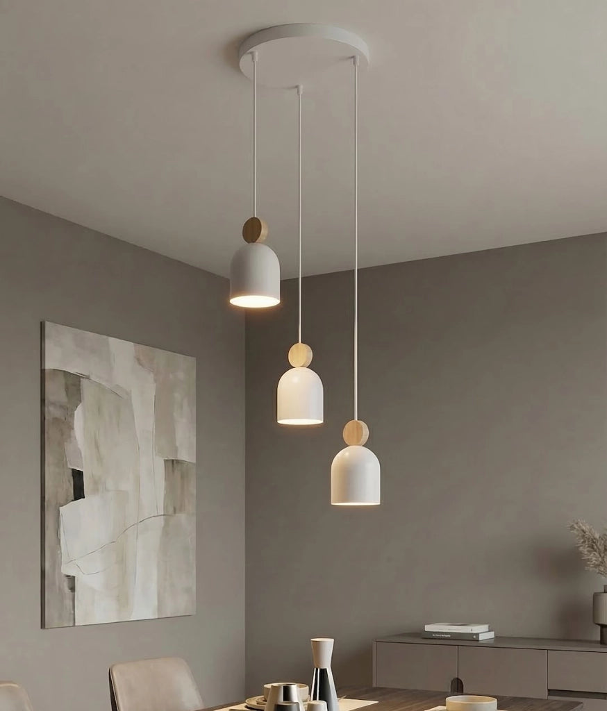 Lampada a sospensione japandi MESI bianca 3xGU10 Emibig