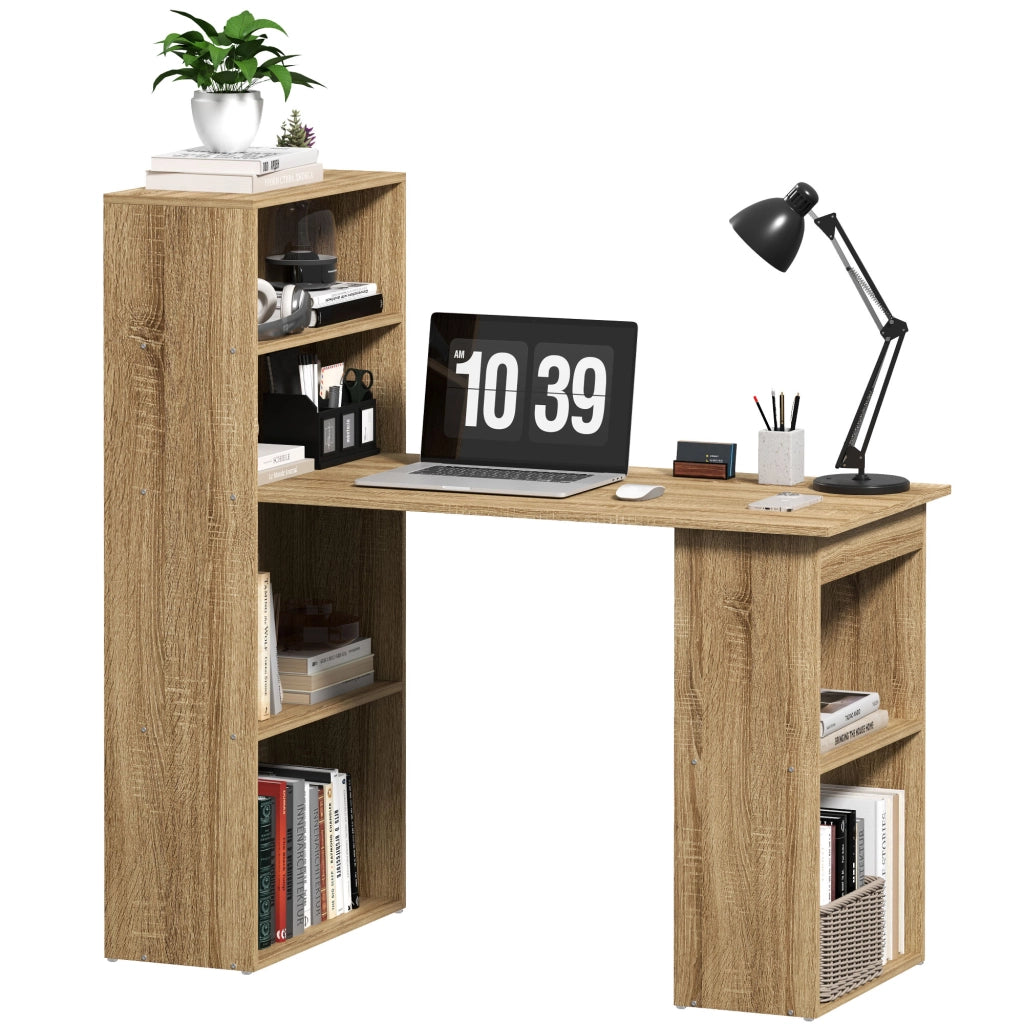 Scrivania angolare con libreria ¨C Minimal ¨C Legno rovere