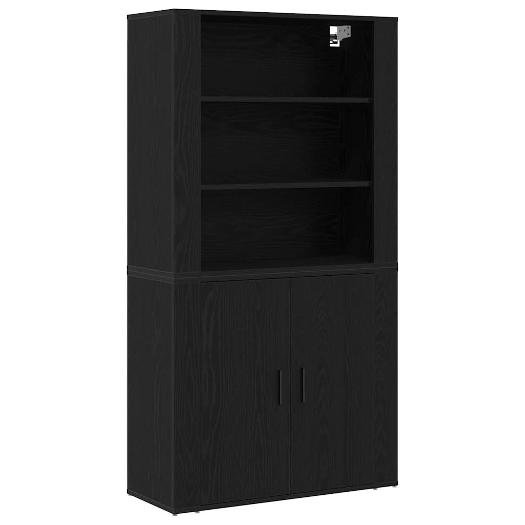 Credenza Rovere Nero 80 x 33 x 150 cm Legno multistrato 3333079