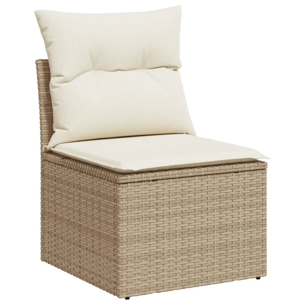 Set Divano da Giardino 5 pz con Cuscini Beige in Polyrattan 3255918