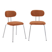 Set 2 sedie in legno tinto noce e tessuto idrorepellente , terracotta