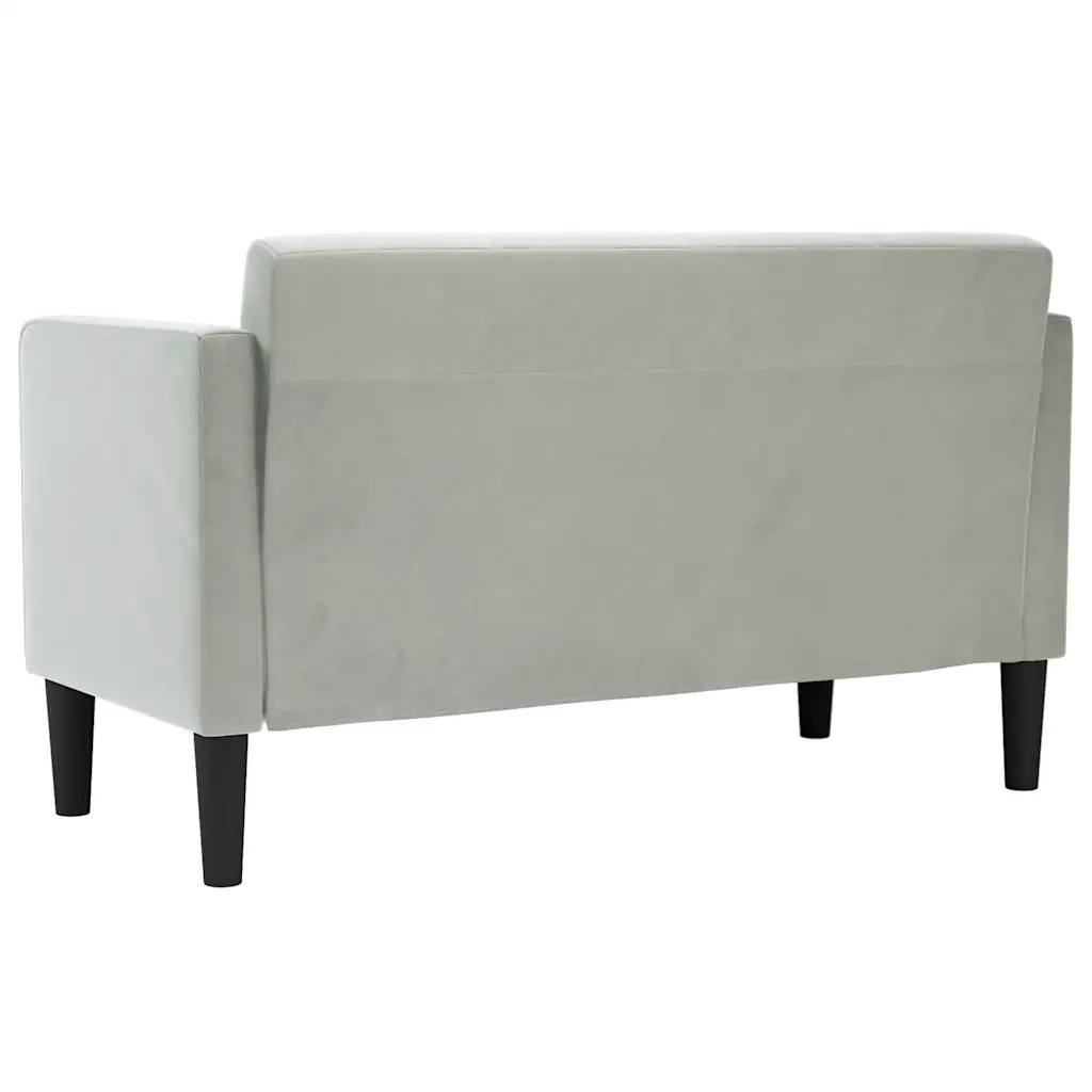 Divano Divanetto-Sofa Grigio Chiaro 111 cm in Velluto