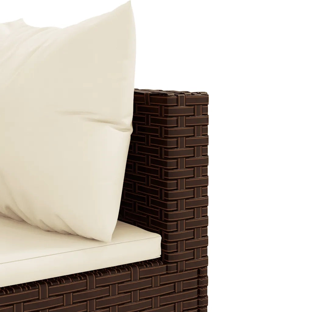 Set Mobili da Giardino 6pz con Cuscini in Polyrattan Marrone 3308105