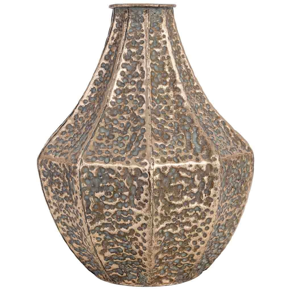 Vaso in metallo dorato 28,5x28,5x37 cm (altezza)