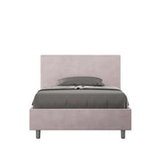 BS COM Letto singolo con rete imbottito 100x190 microfibra glicine