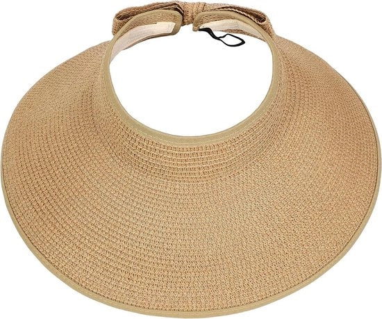 Cappello estivo con bordo ampio e foro a coda di cavallo - Ripiegabile per spiaggia e piscina