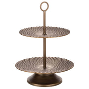 piatti con supporto in metallo dorato 35x35x48,5h