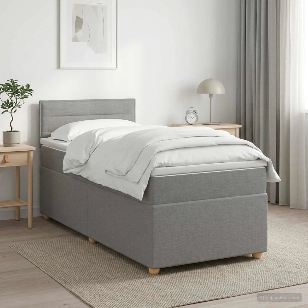 Letto box spring con materasso Grigio Chiaro 80 x 200 cm 3450818
