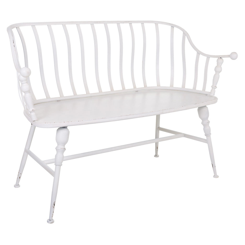 Sgabello in metallo bianco 128x53x86h