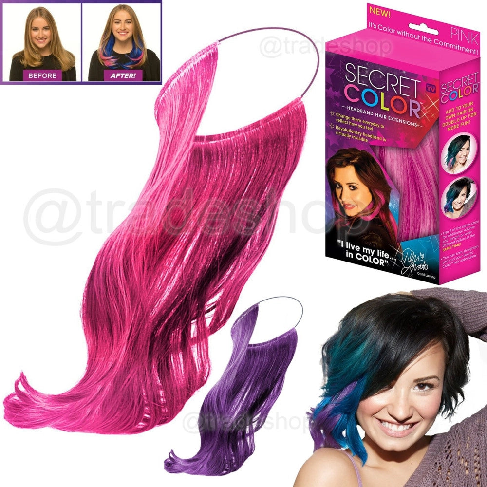 Trade Shop - Secret Color Colorata Extension Effetto Meches Per Capelli Fucsia Rosa Nero Blu -