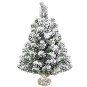 Albero di Natale Artificiale 60 cm ¨C Minimal ¨C Verde e Bianco ?32x60 cm