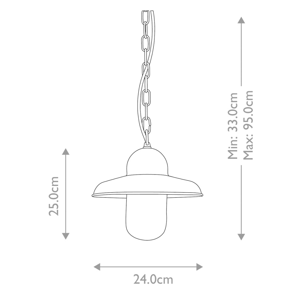 Lampada sospesa esterno Elstead Somerton verderame Ø24