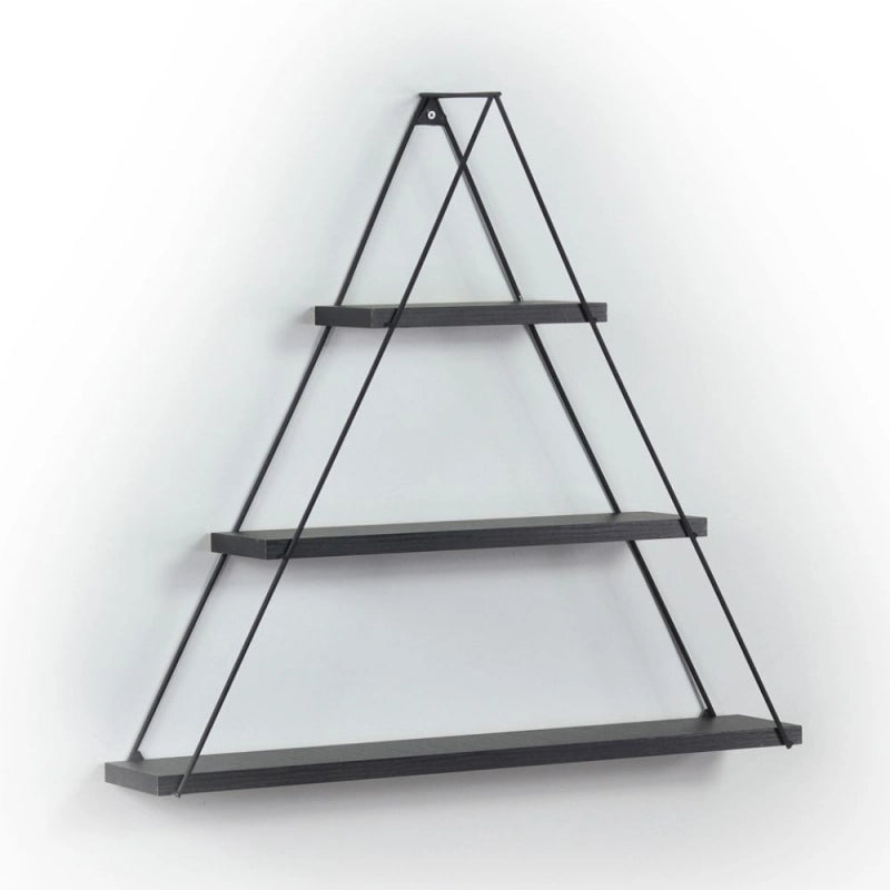 Mensola triangolare Moset 3 ripiani nero MT191005