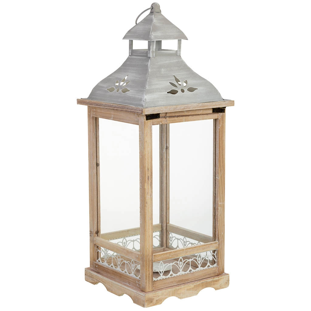 Lanterna in legno 23,5x23,5x61h cm