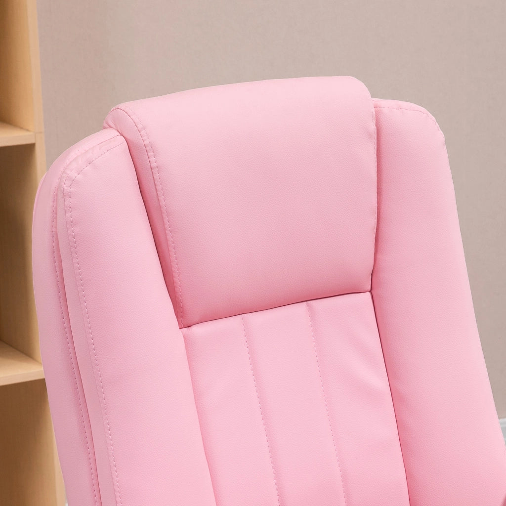 Sedia da Ufficio con Poggiapiedi ¨C Xylo ¨C Rosa e Bianco Regolabile