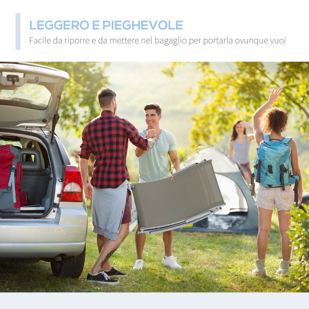 Lettino Prendisole Pieghevole ¨C Xylo ¨C Alluminio e Textilene, 61x165x63cm, Set 2 Pezzi