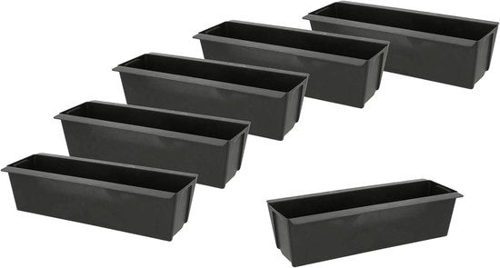 Bacchi per piante, accessori per pallet, 6 pezzi, plastica antracite.